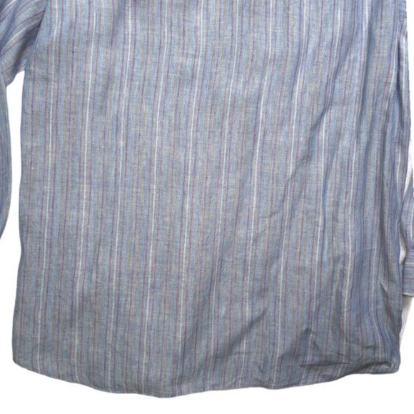 Paul & Shark Slate Blue Linen Button Front Shirt - Picture 11 of 14